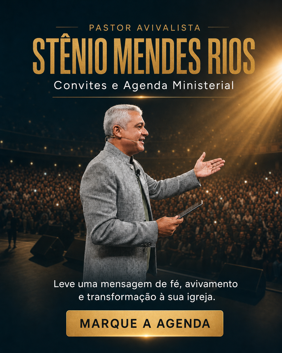 Marque a agenda do Pastor Stênio Mendes Rios