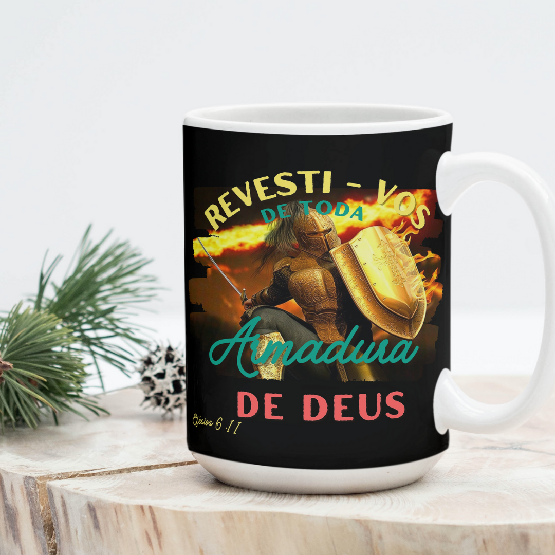Caneca Armadura Espíritual Escudo da Fé